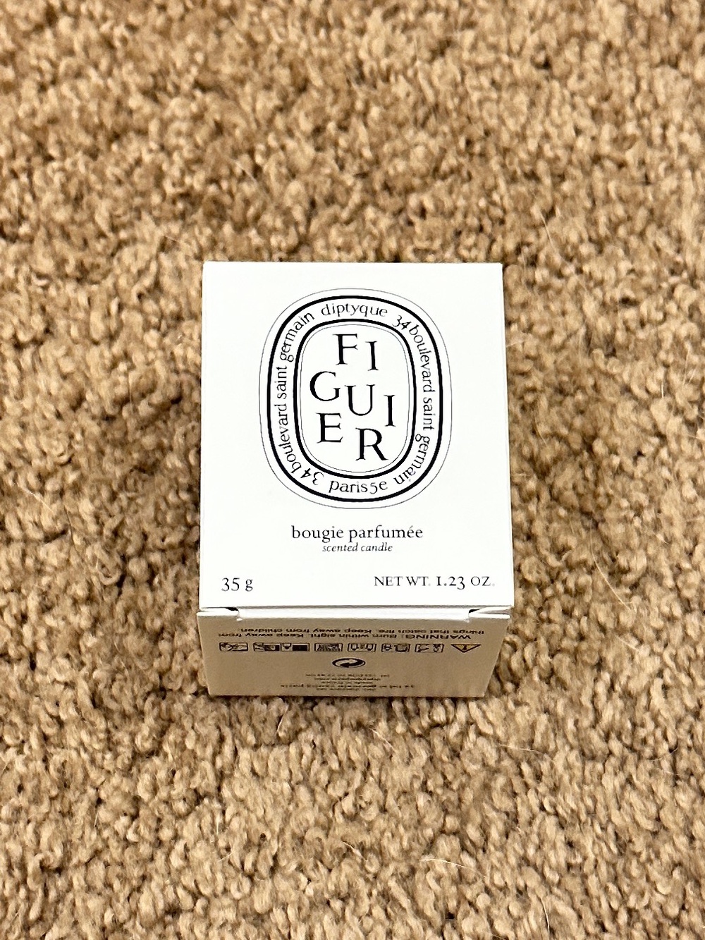 diptyque White Figuier Scented Candle Box